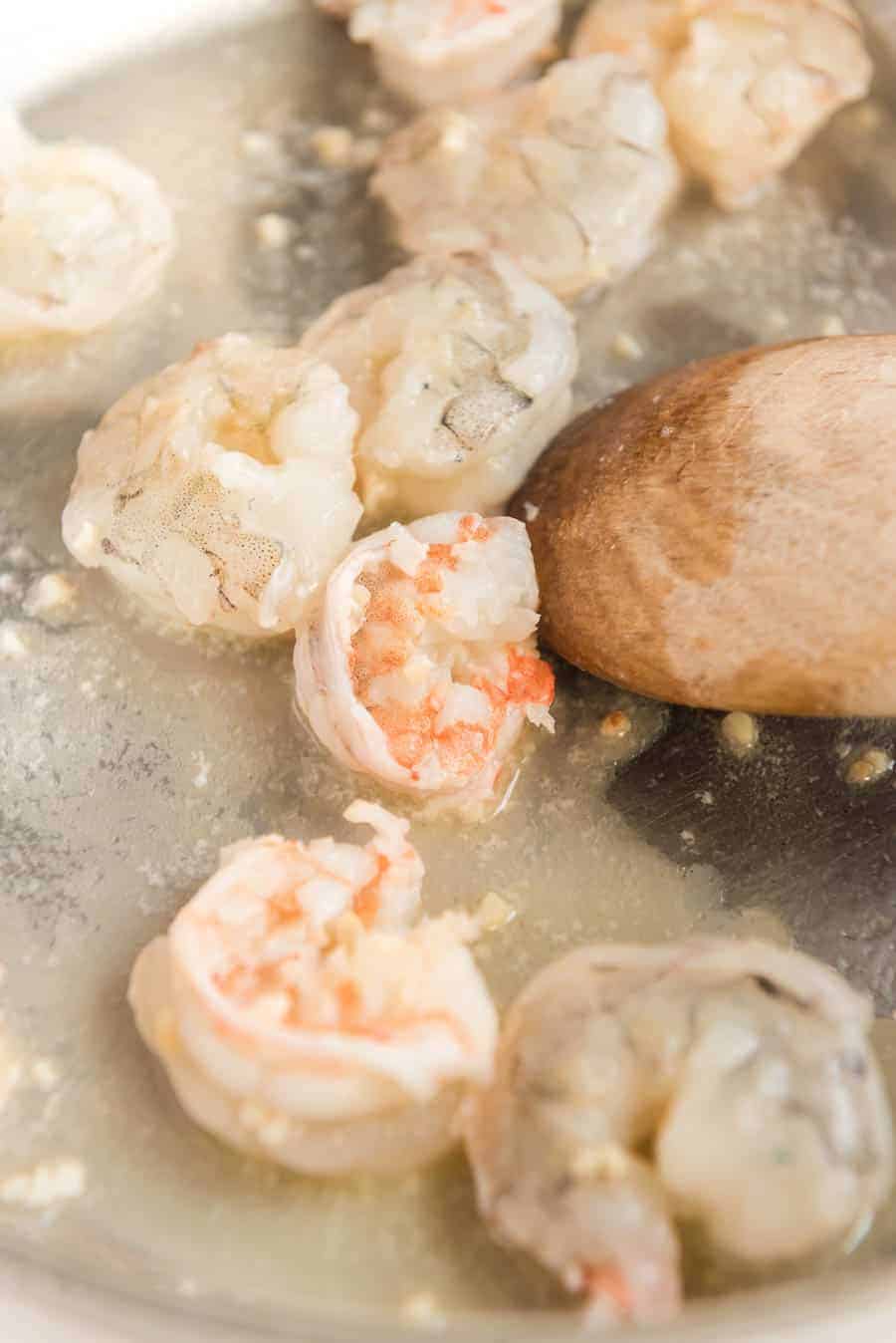 cooked shrimp.