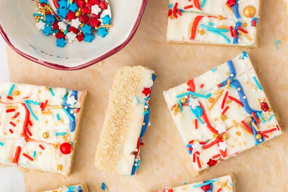 Red White and Blue Sugar Cookie Bars