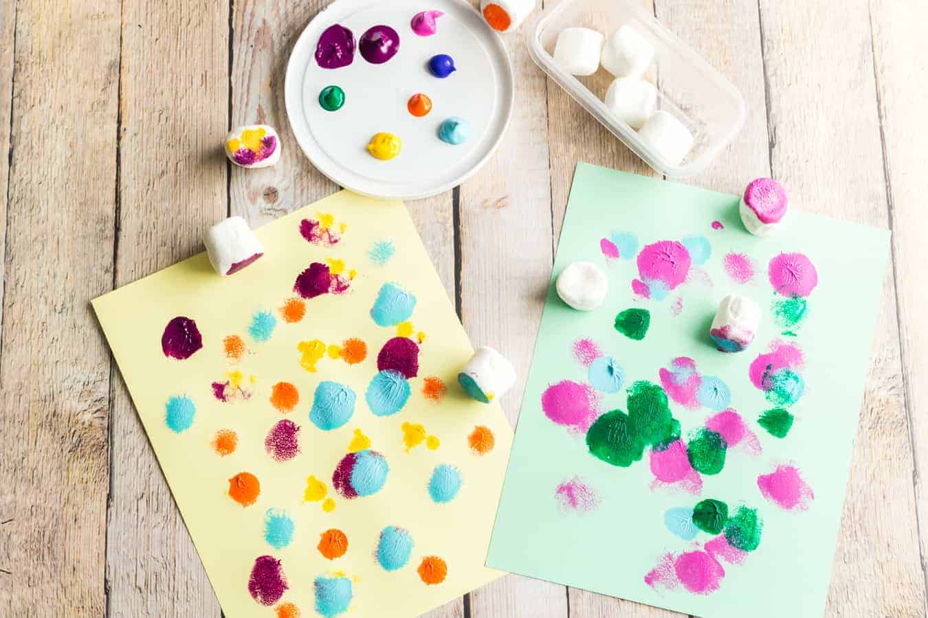 Image of Marshmallow Stamp Art.