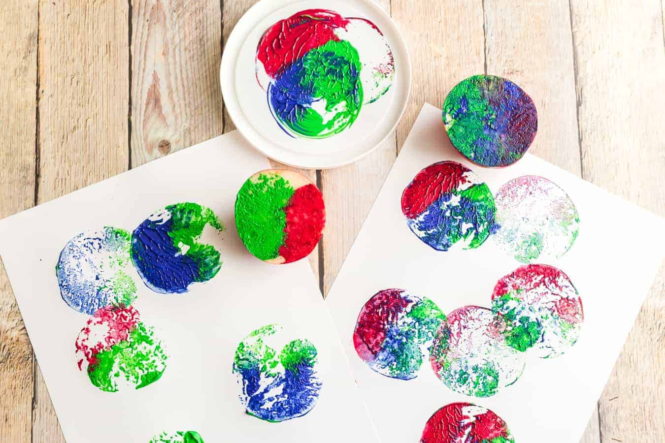 Image of Apple Stamp Art.