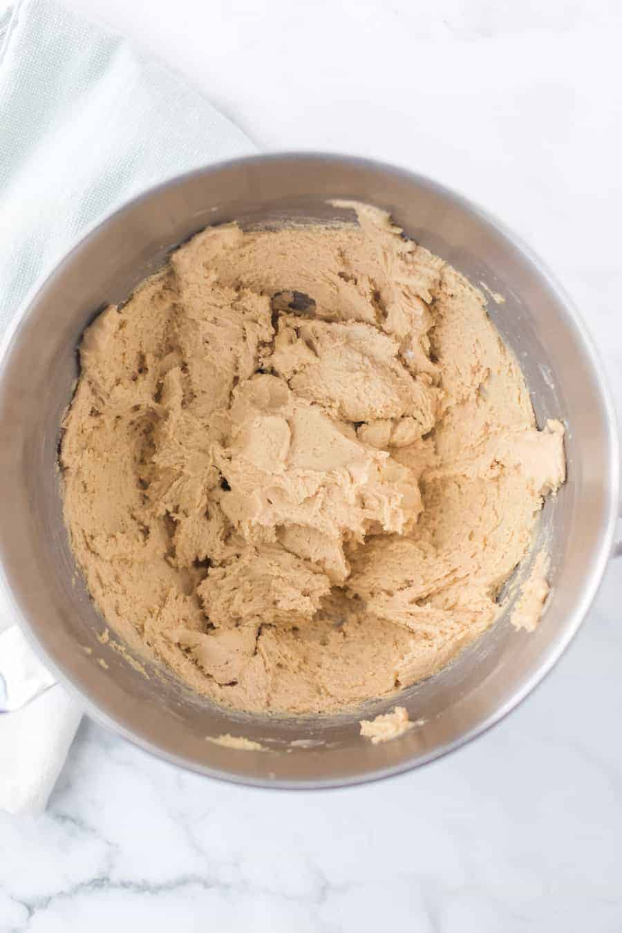 a bowl of cookie dough.
