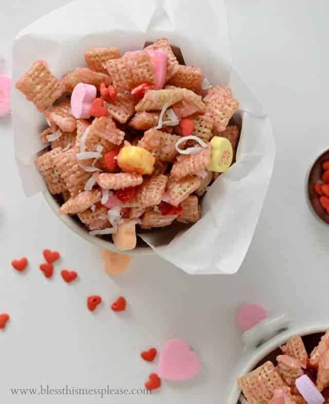 Queen of Hearts Pink Chex Mix