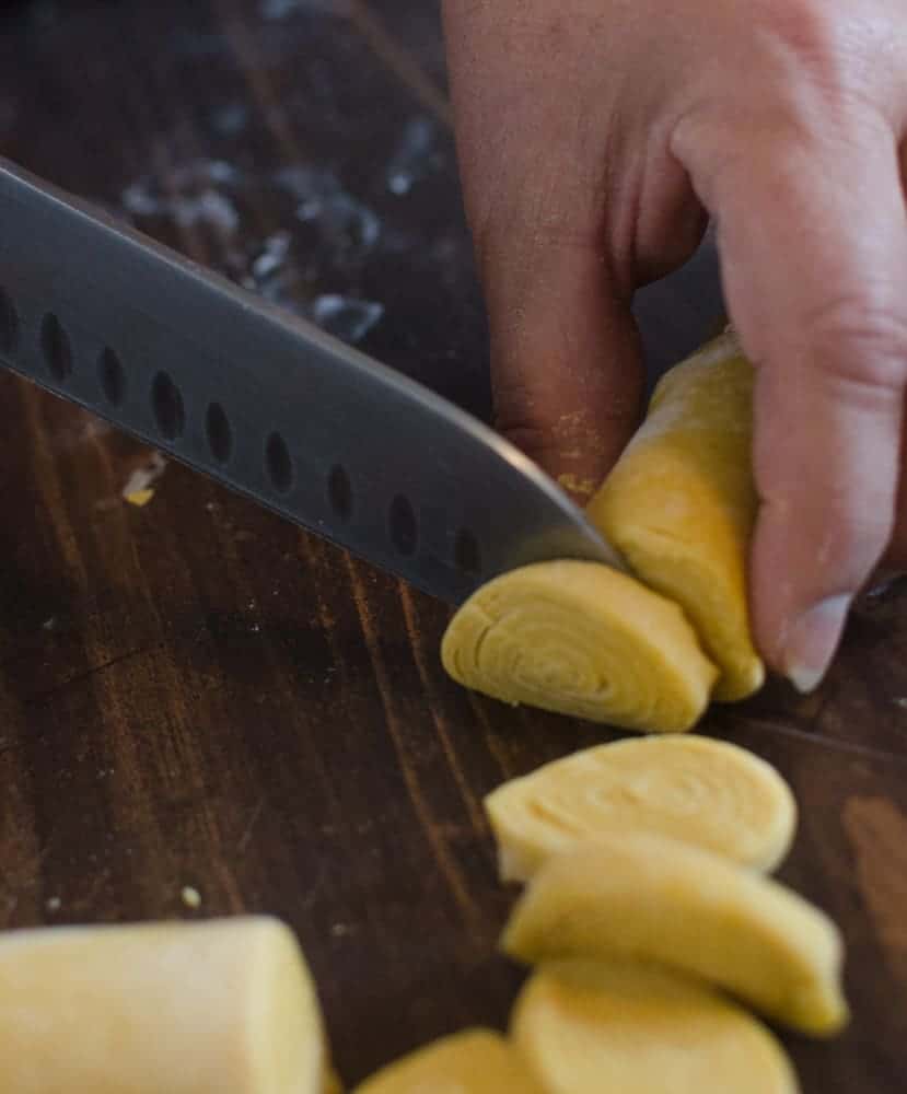 Homemade Pumpkin Noodles - Slicing