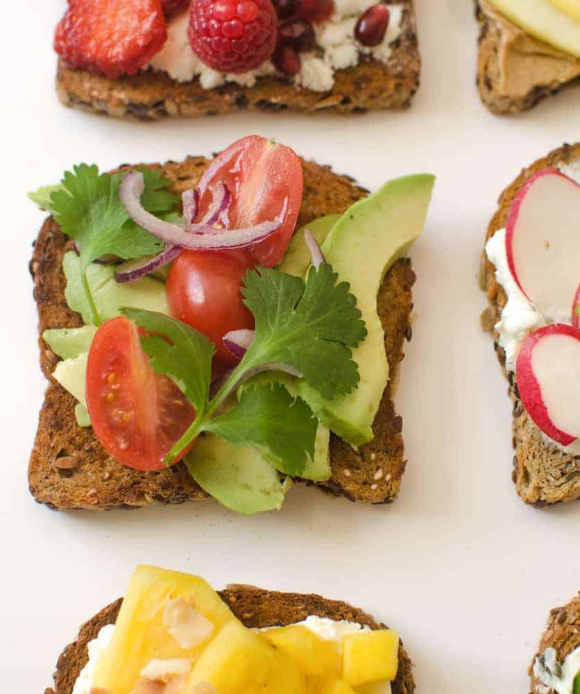 A close-up of the Tex-Mex Avocado Toast.