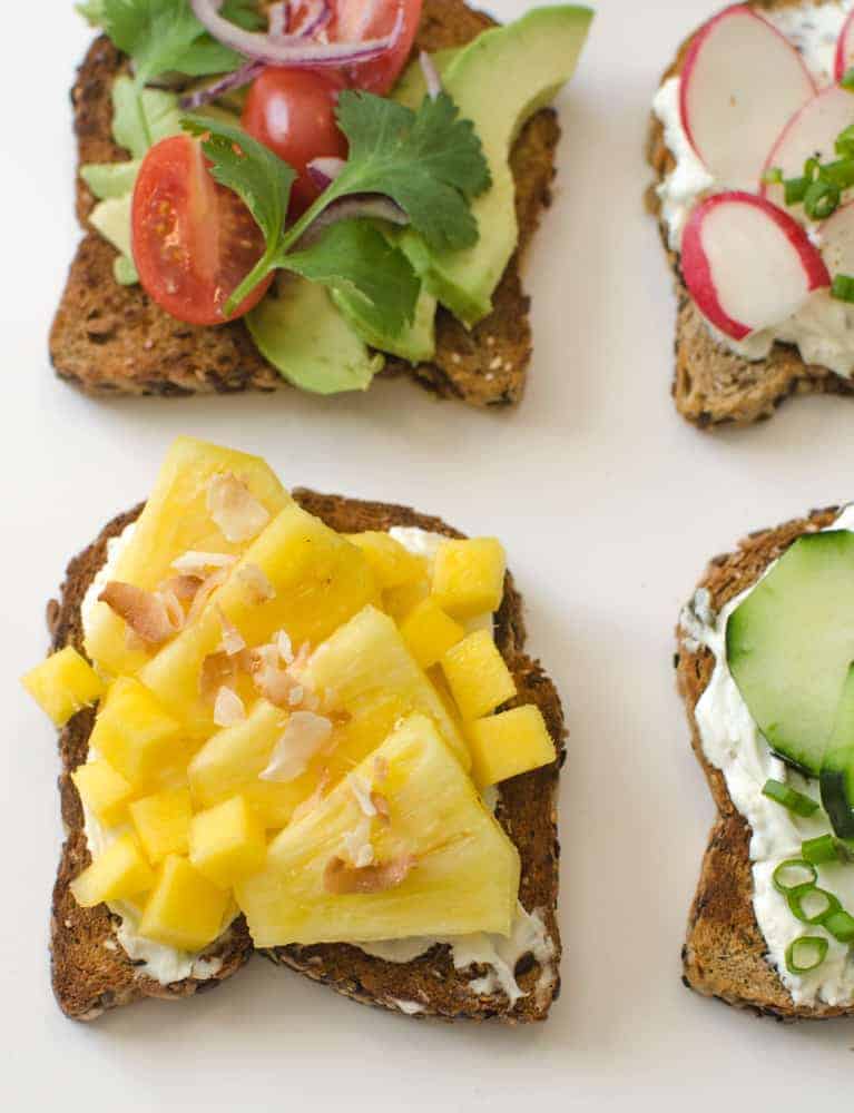 A close-up of the Tropical Toast.