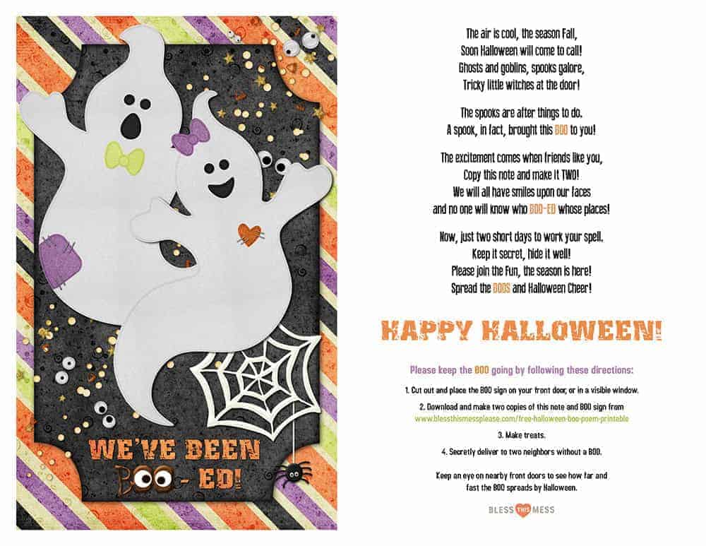Printable Halloween Poem Image.