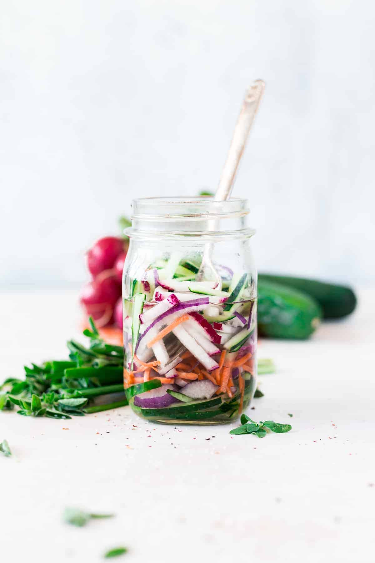Quick Pickled Cucumbers and Onions