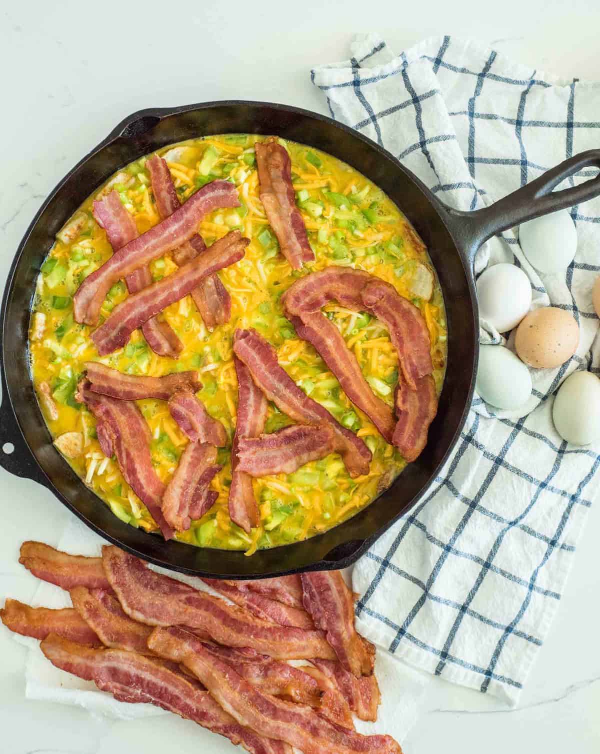 Cheesy Bacon and Roasted Potato Egg Casserole