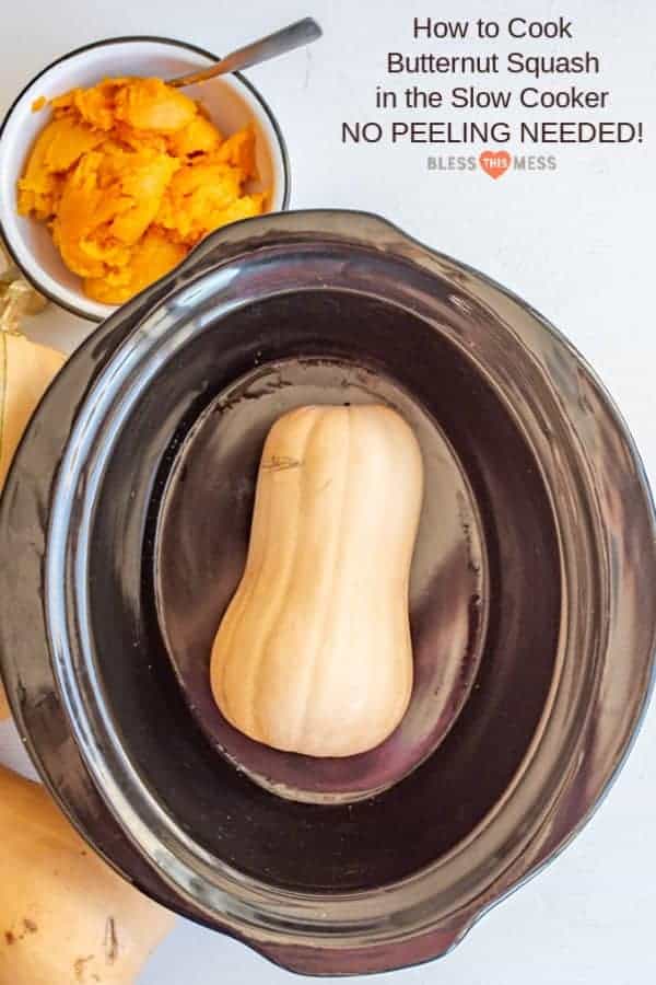 butternut squash in a slow cooker.