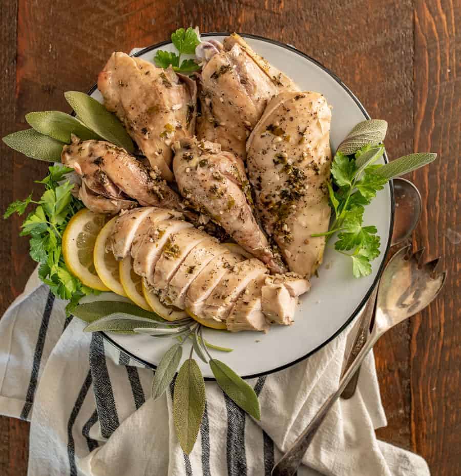 Garlic and Herb Whole Chicken in the Crock Pot