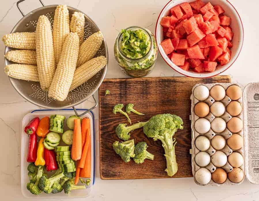 prepped food for dinner