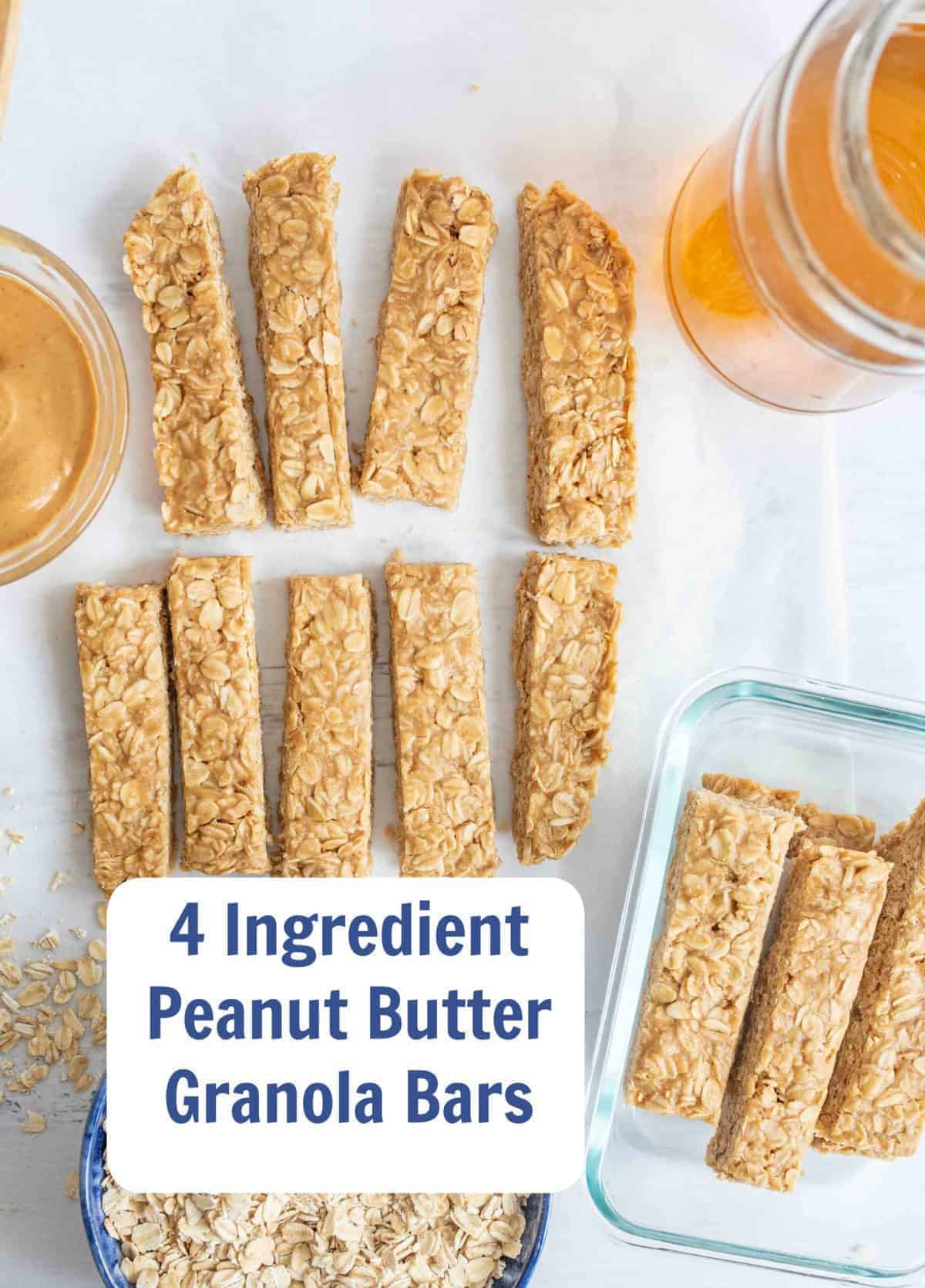 Title Image for No Bake Peanut Butter Honey Granola Bars
