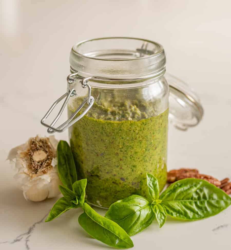 Homemade pesto is a simple and adaptable recipe that you can use as marinade, in sandwiches, on pasta, or over roasted veggies. Plus, it's full of fresh flavors and wholesome ingredients.