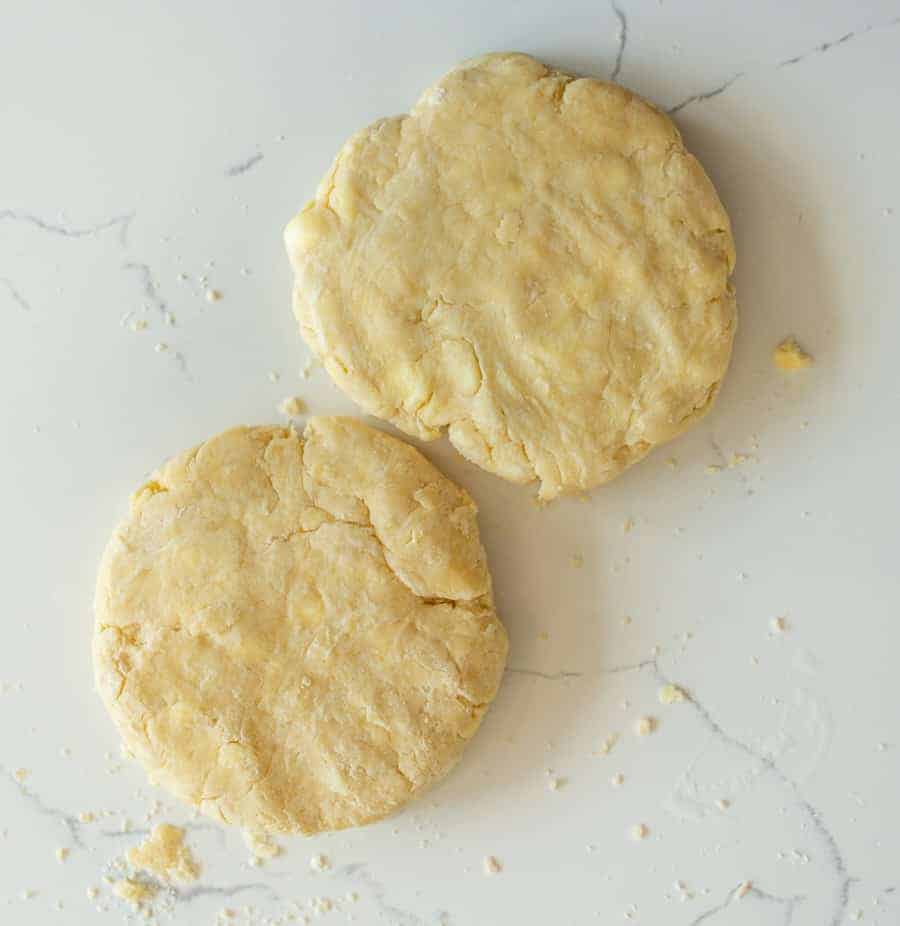 two pie crust dough balls.