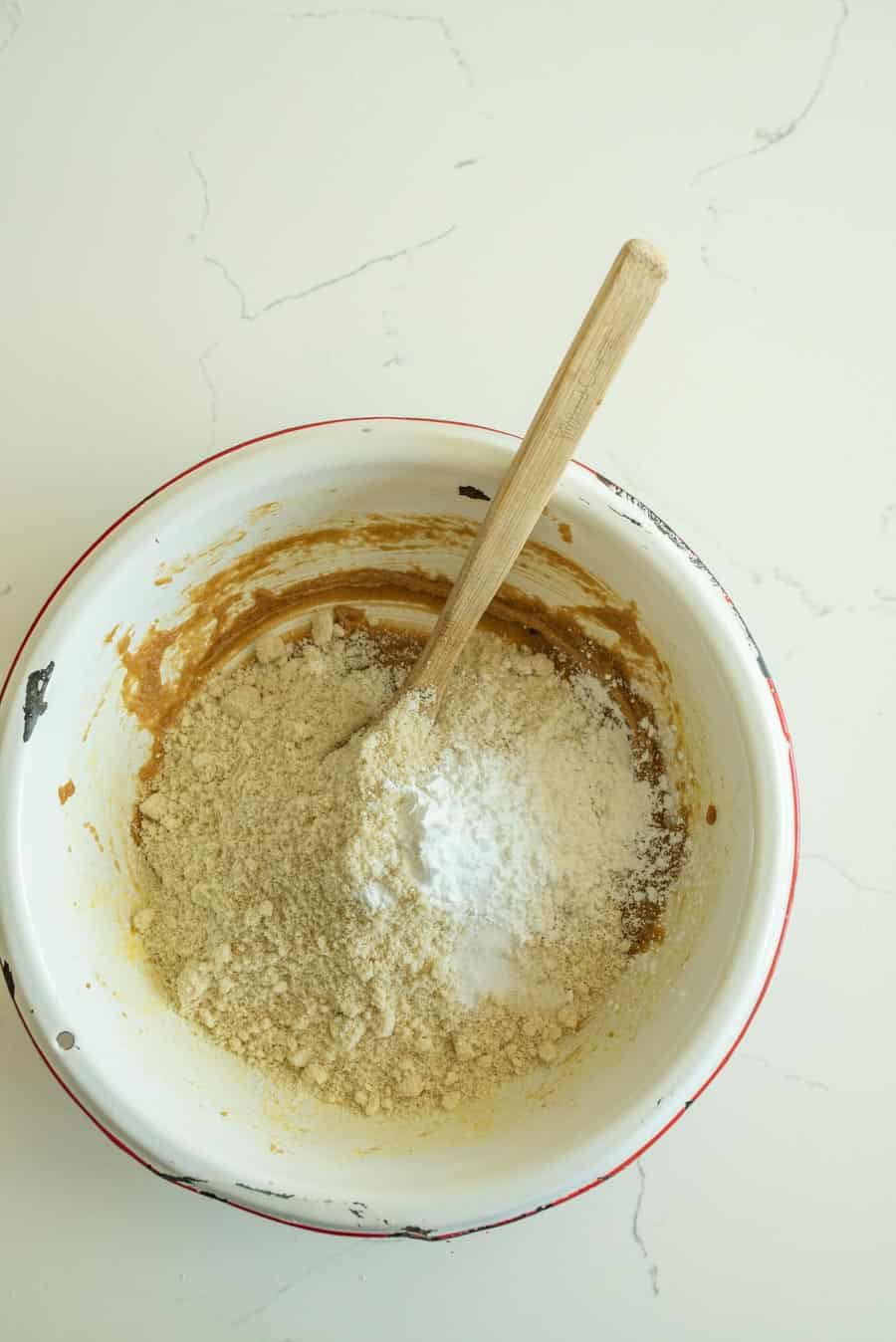 almond flour in bowl.