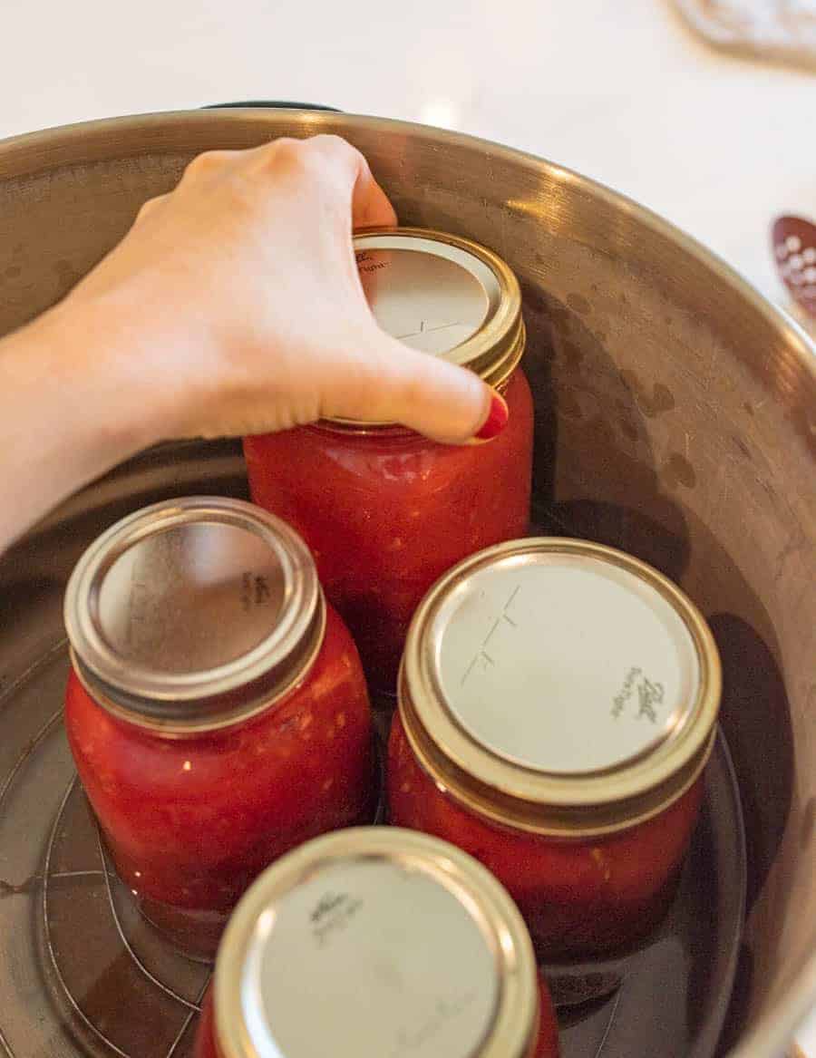 4 jars in water bath canner.