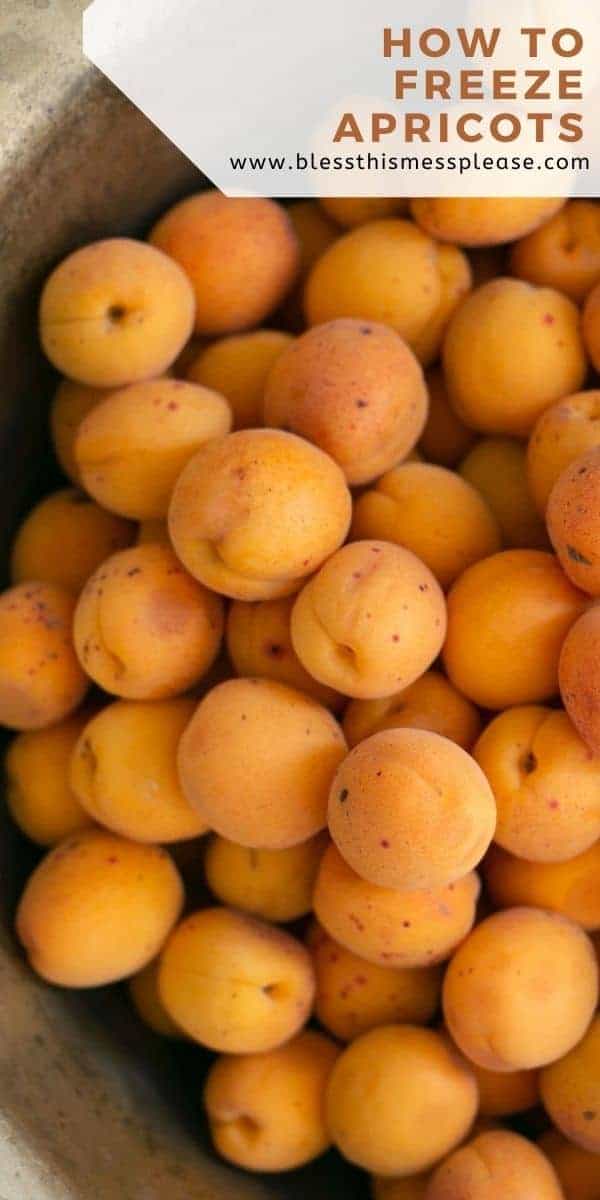 A pile of ripe apricots ready to be frozen.