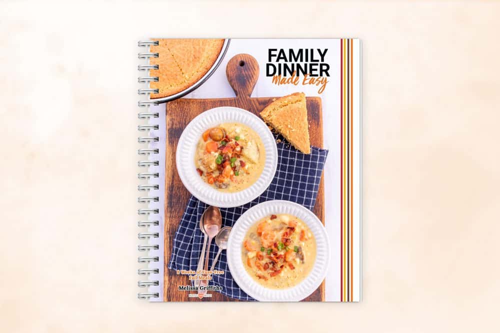 A photo of "family dinner made easy" the cookbook cover