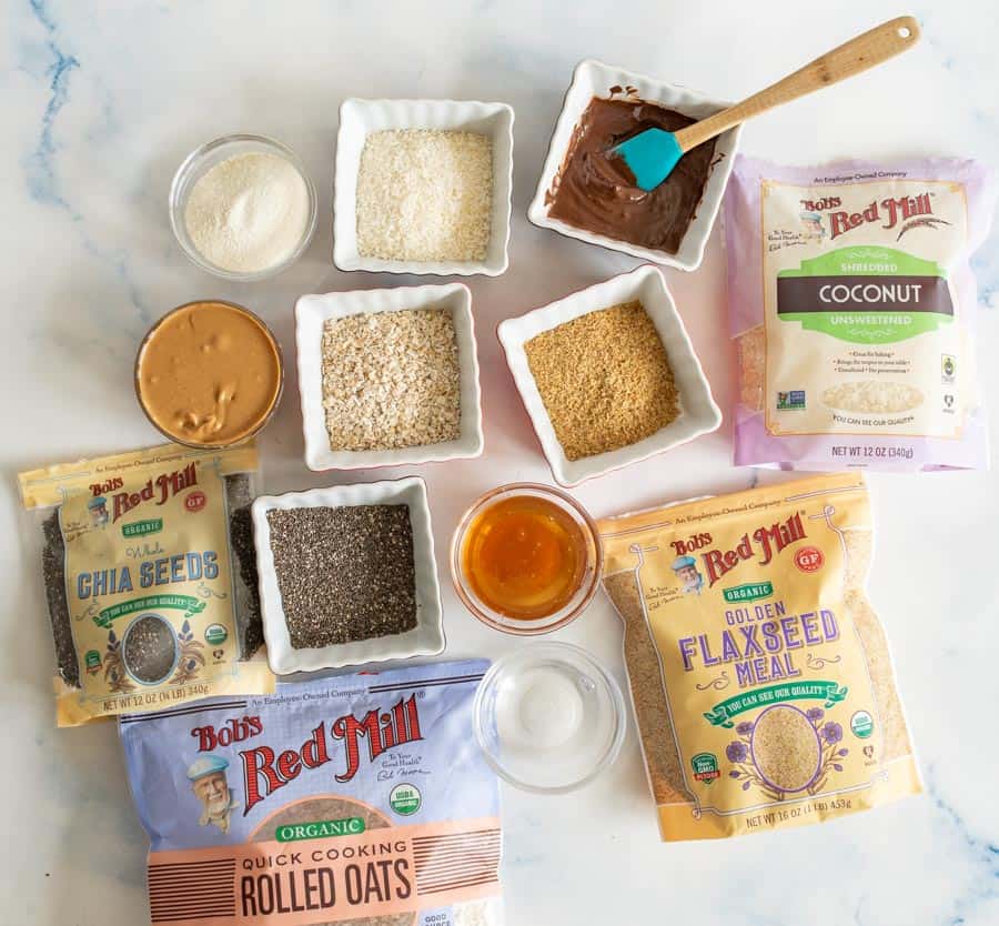 the ingredients for healthy protein snack bars