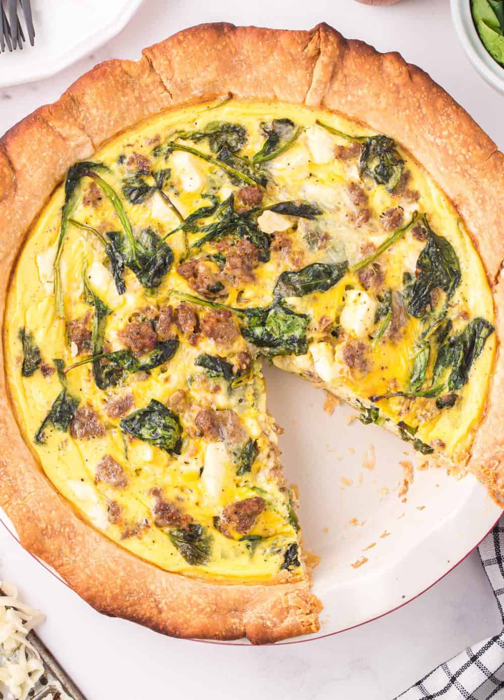 Spinach Quiche with Sausage