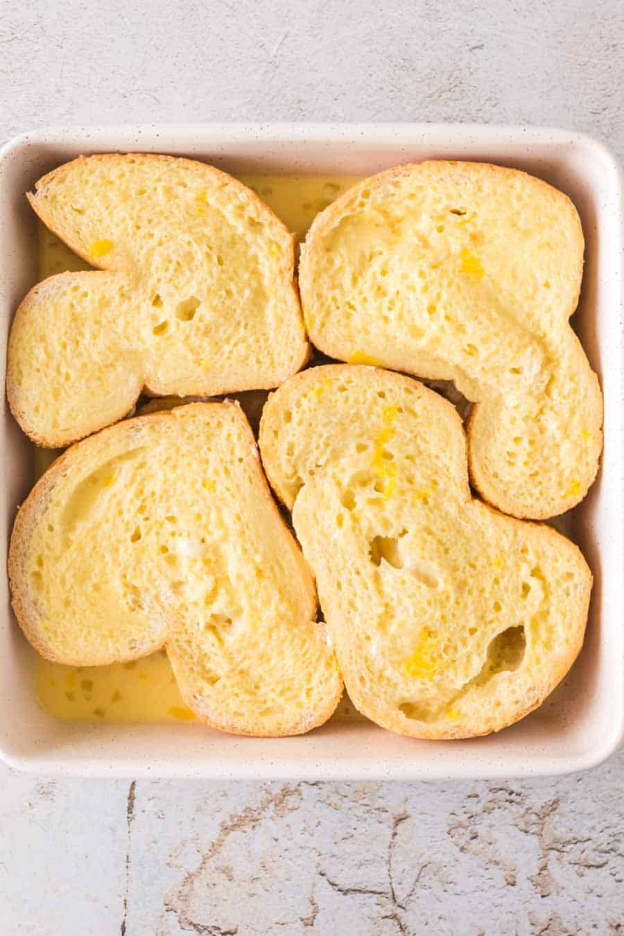 image of french toast bread soaking