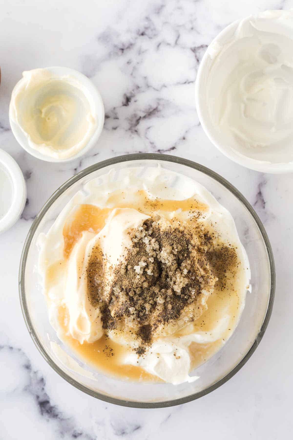 horse radish sauce recipe in a bowl