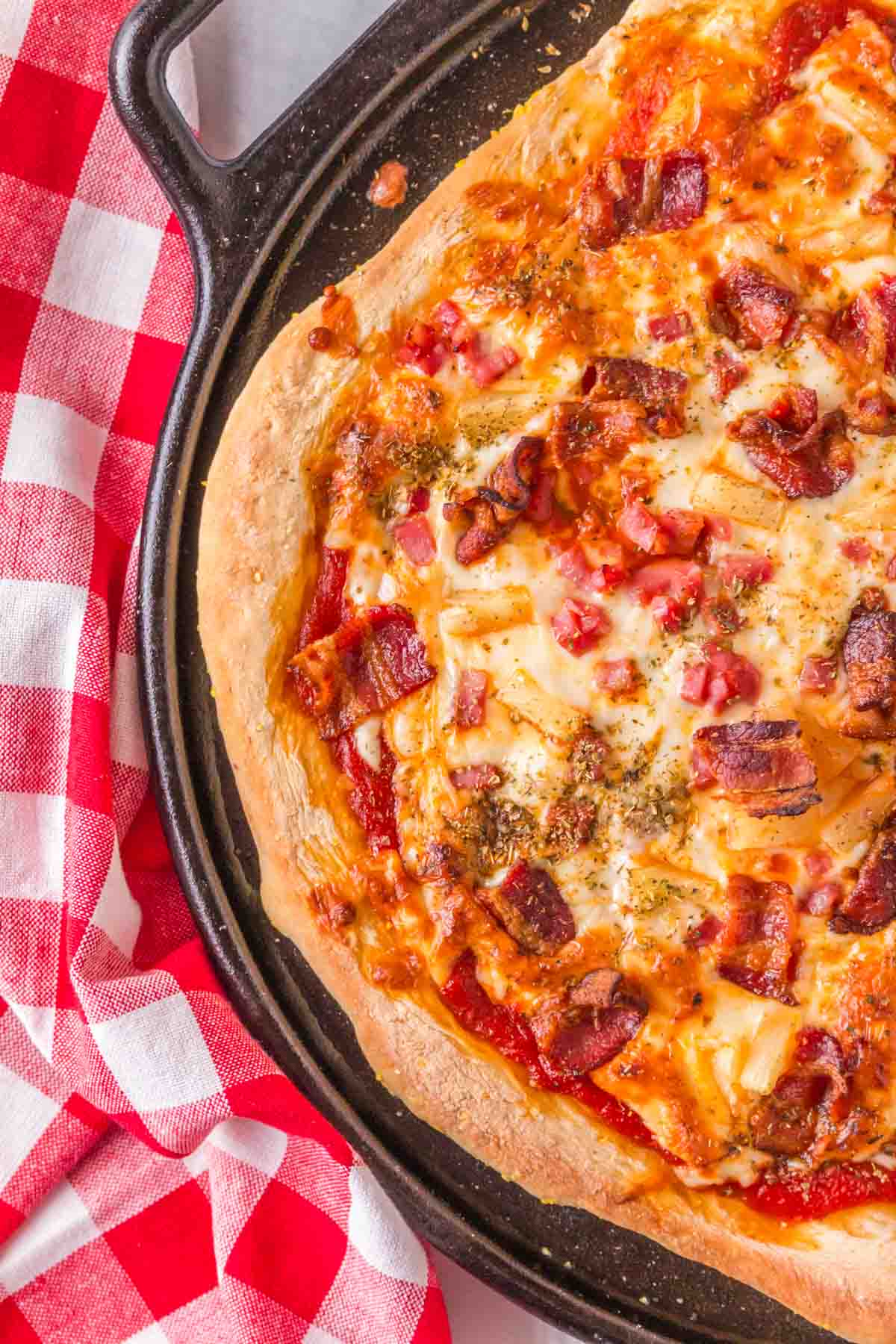 homemade baked pineapple pizza