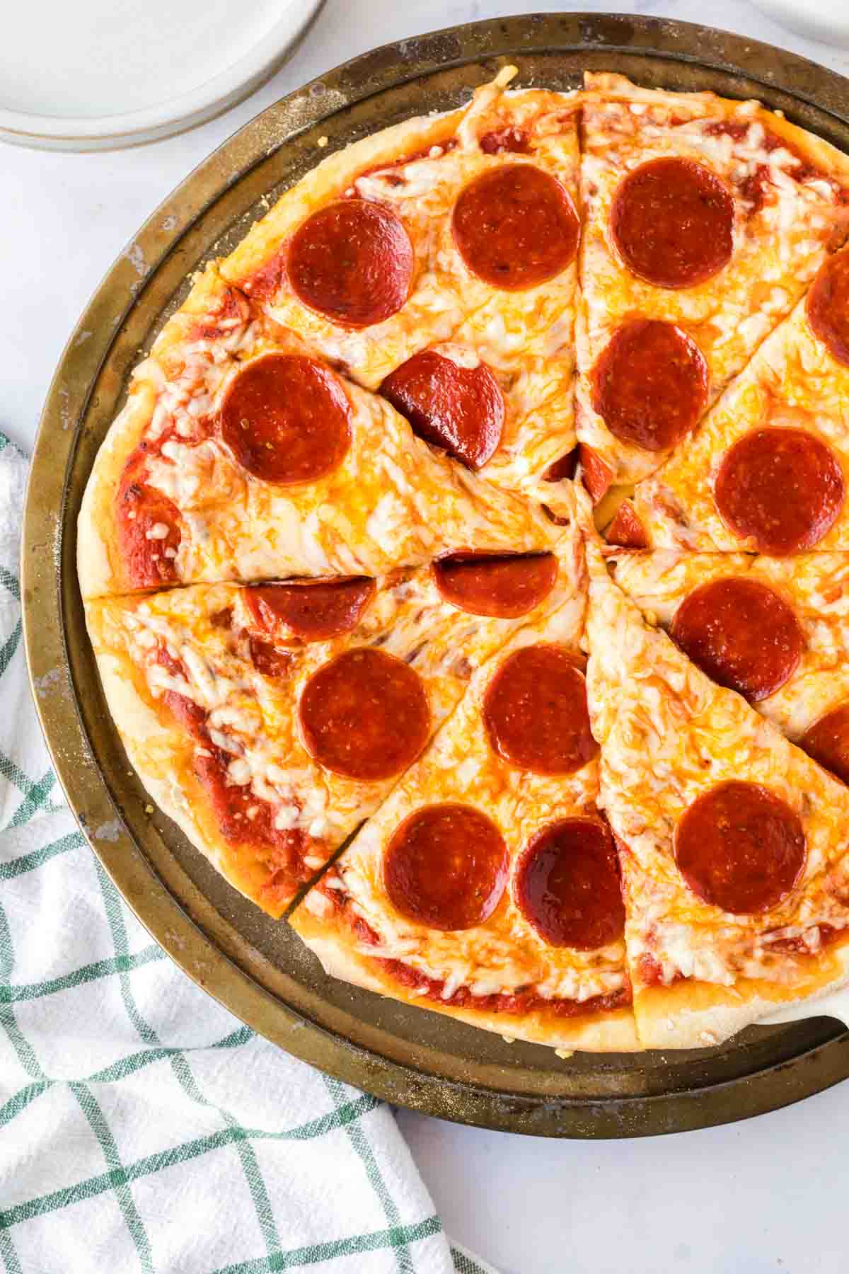 baked whole brooklyn style pizza