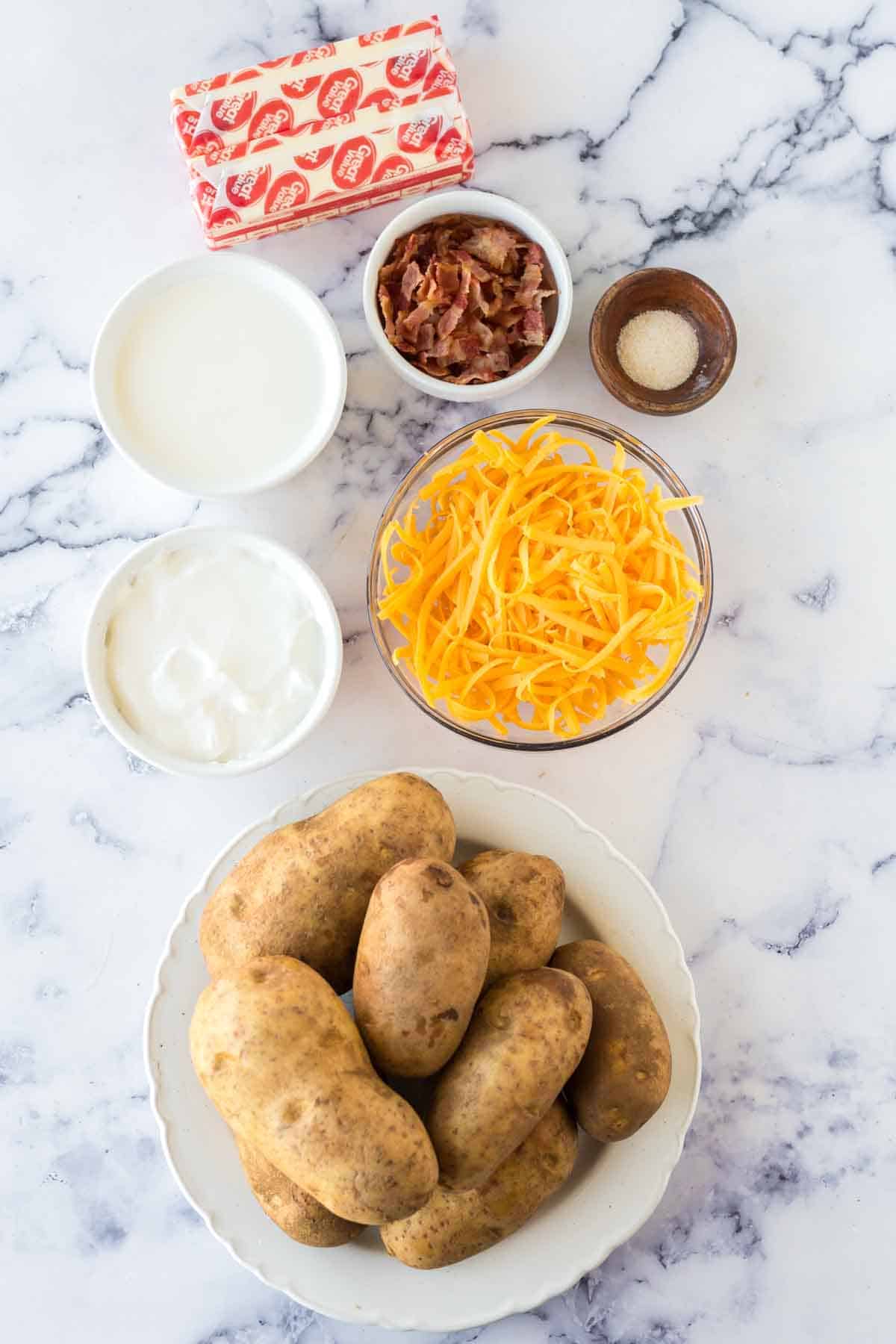 ingredients for twice baked potato recipe.