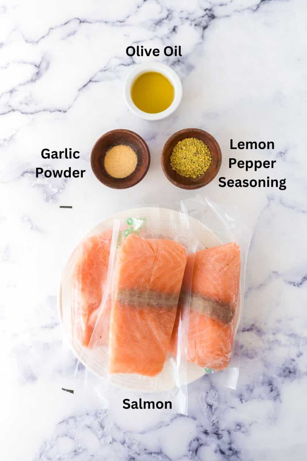 ingredients for this salmon recipe laid out on table