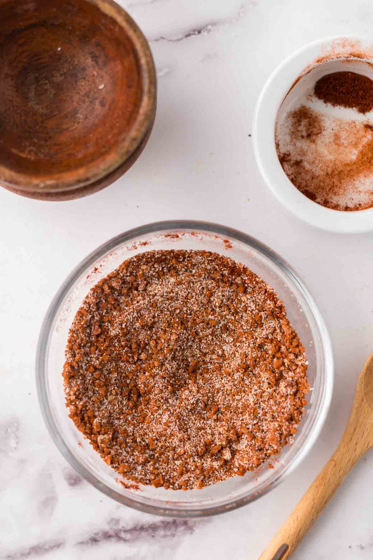 burger seasoning in a clear mixing bowl