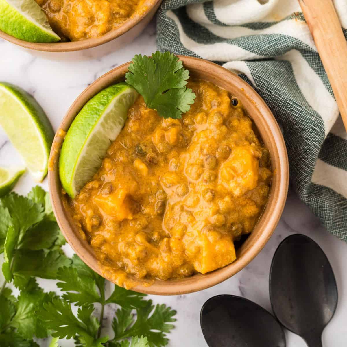 Lentil Curry with Butternut Squash